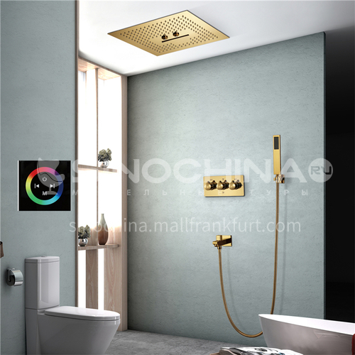 Household shower set gold touch screen 2+1A